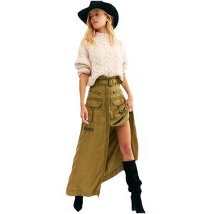 Free People The Feeling of Falling Utility Chic Maxi Skirt Small Modern Boho